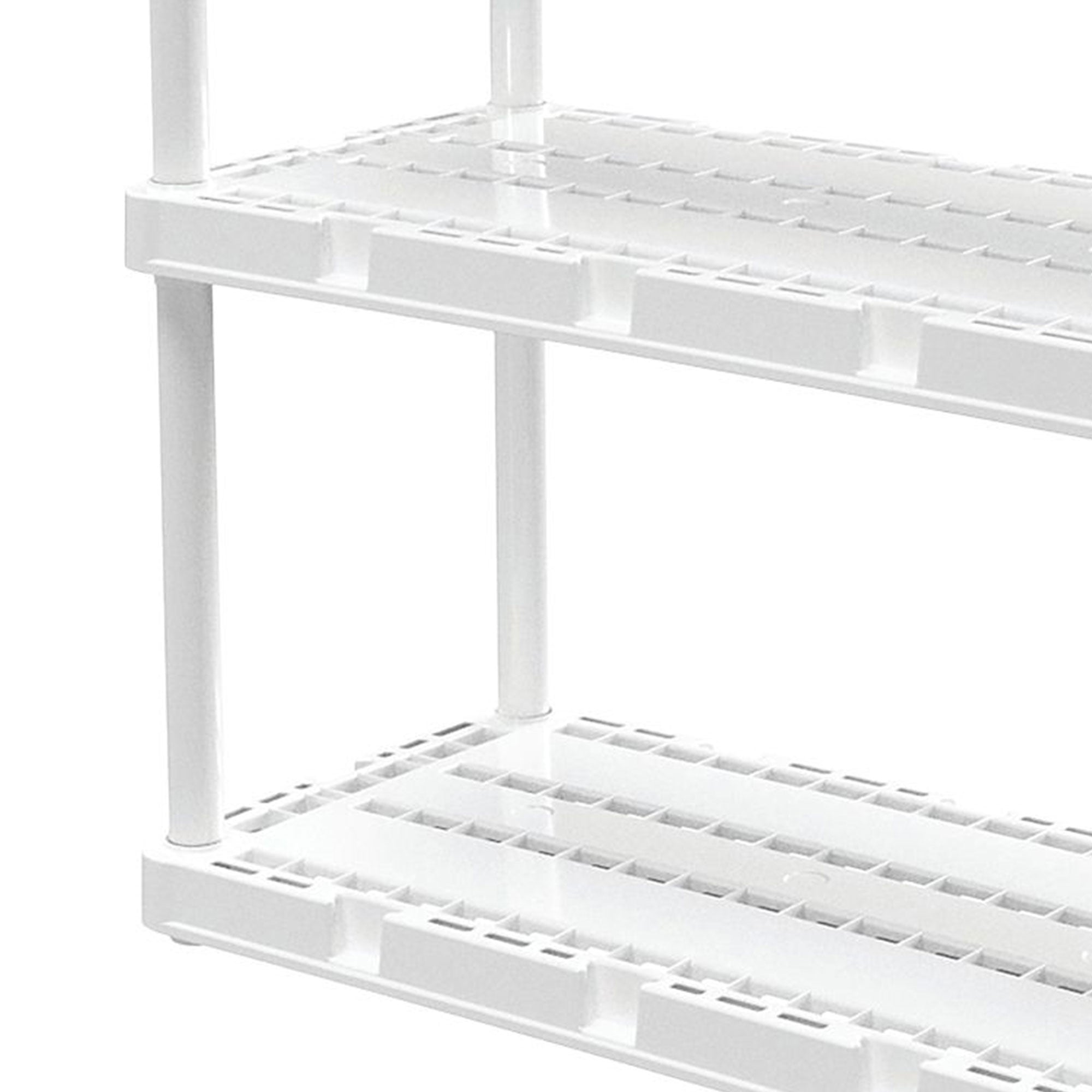 Gracious Living 4 Shelf Knect-A-Shelf Ventilated Storage Unit, White (4 Pack) - VMInnovations