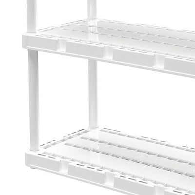 Gracious Living 4 Shelf Knect-A-Shelf Ventilated Storage Unit, White (4 Pack) - VMInnovations