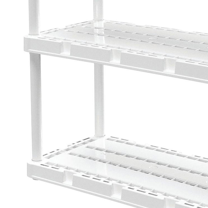 Gracious Living 4 Shelf Knect-A-Shelf Ventilated Storage Unit, White (4 Pack)