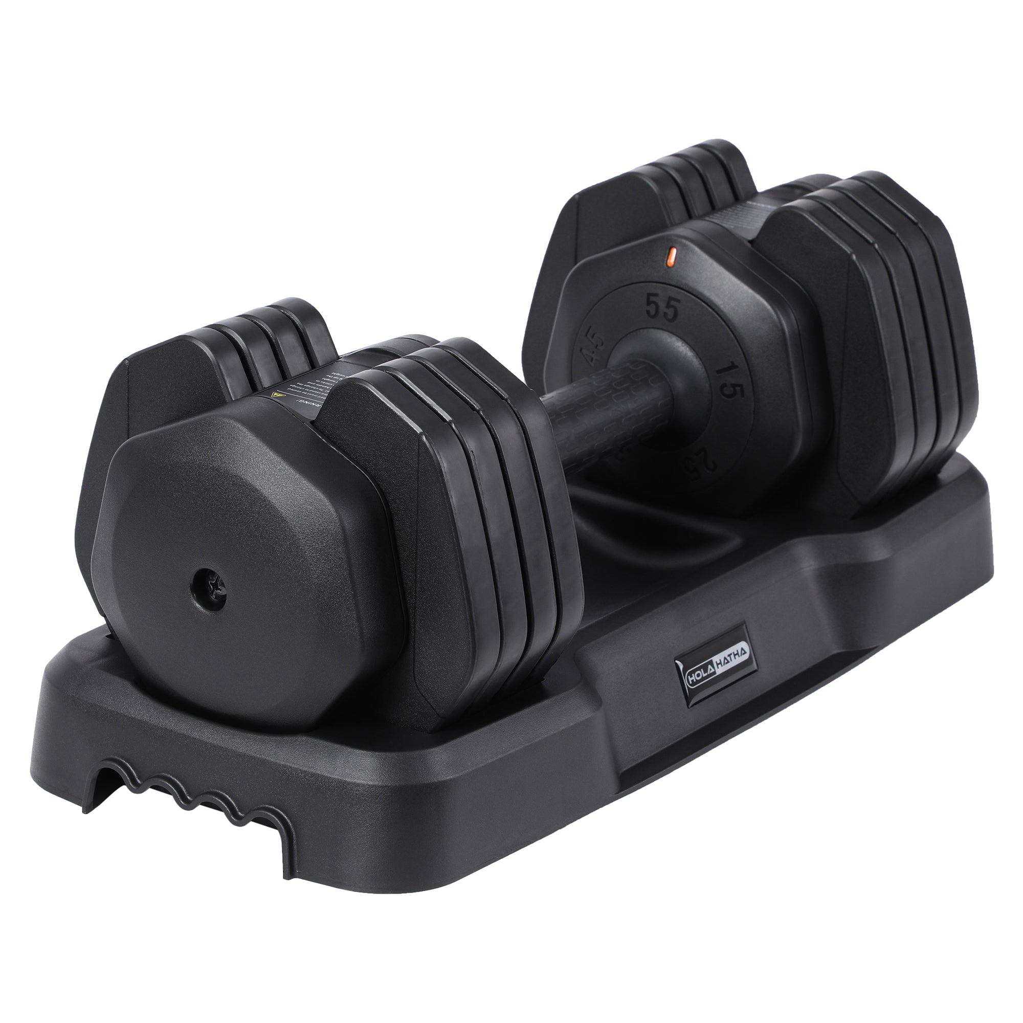 HolaHatha 5-in-1 Adjustable 15-55lb Dumbbell Home Gym Workout Equipment, Single - VMInnovations