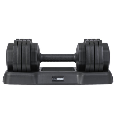 HolaHatha 5-in-1 Adjustable 15-55lb Dumbbell Home Gym Workout Equipment, Single - VMInnovations