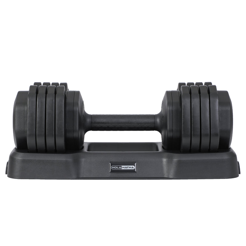 HolaHatha 5-in-1 Adjustable 15-55lb Dumbbell Workout Equipment, Single(Open Box)