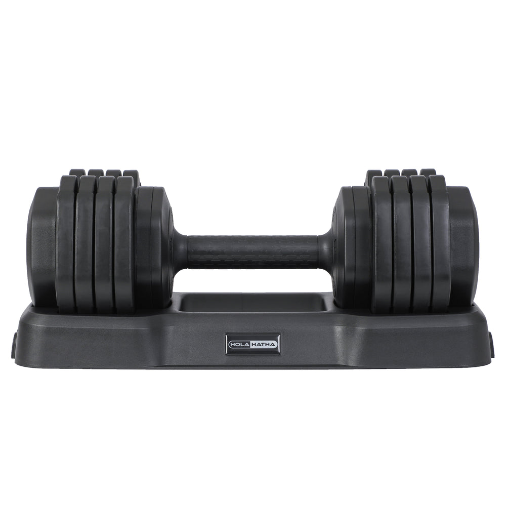 HolaHatha 5-in-1 Adjustable 15-55lb Dumbbell Home Gym Workout Equipment, Single - VMInnovations