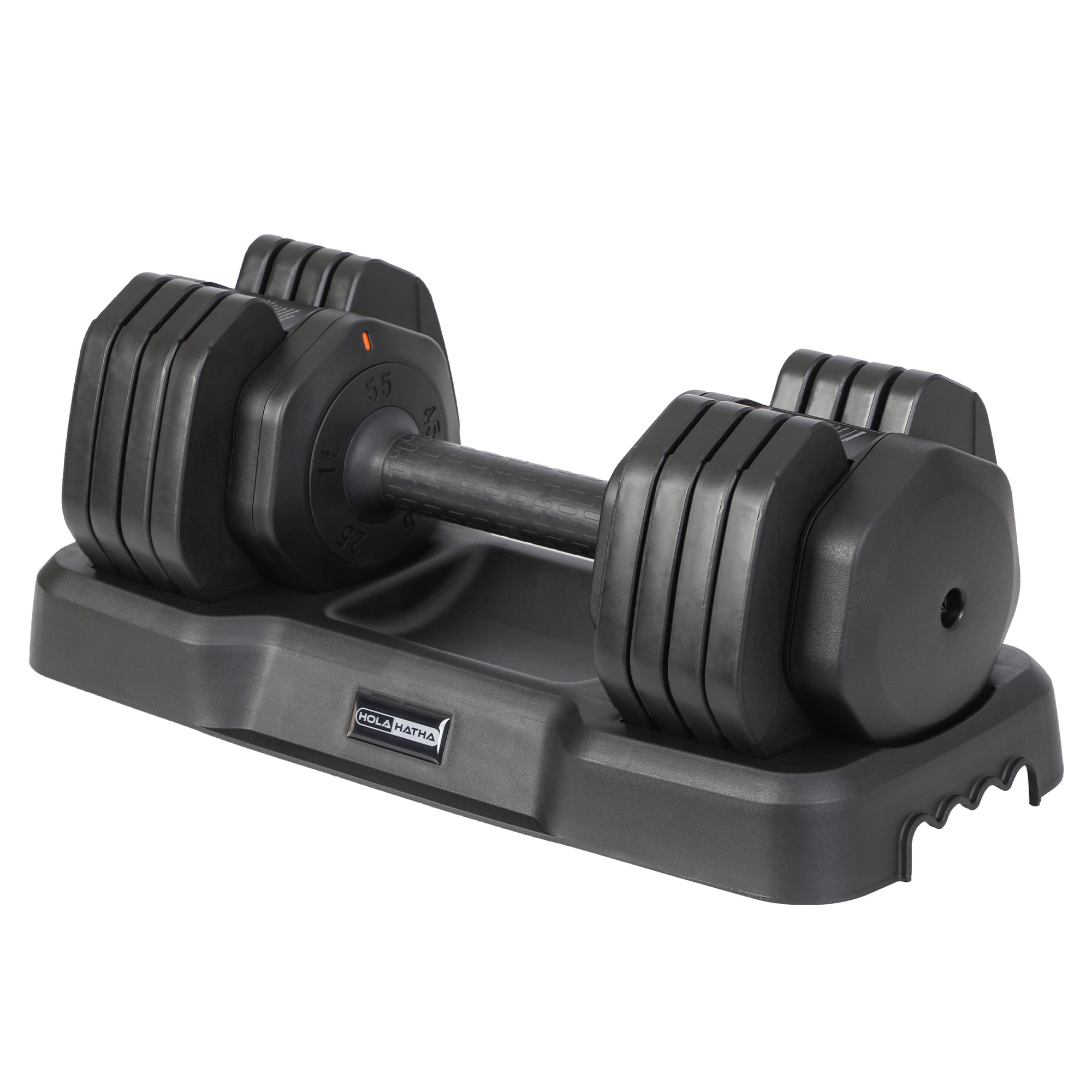 HolaHatha 5-in-1 Adjustable 15-55lb Dumbbell Home Gym Workout Equipment, Single - VMInnovations