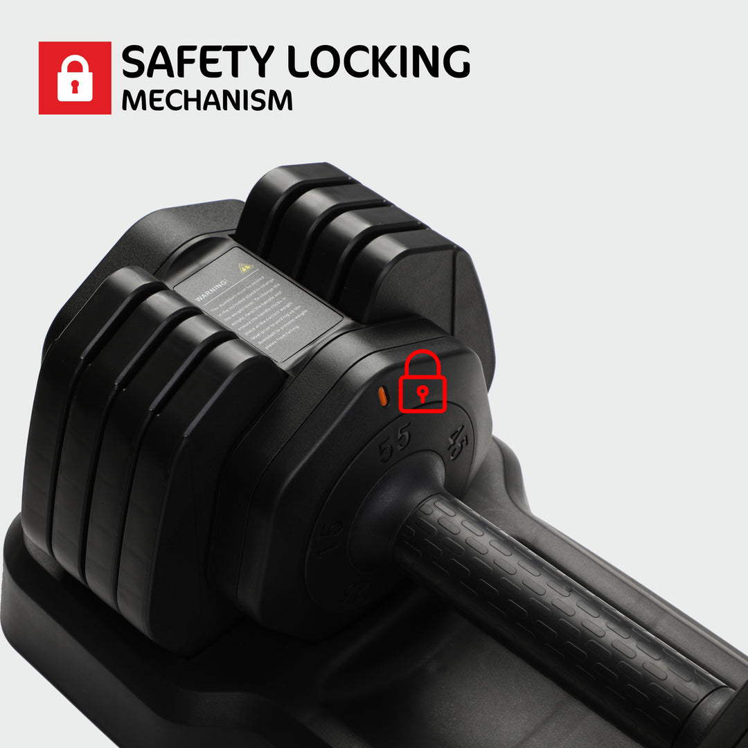 HolaHatha 5-in-1 Adjustable 15-55lb Dumbbell Workout Equipment, Single(Open Box) - VMInnovations