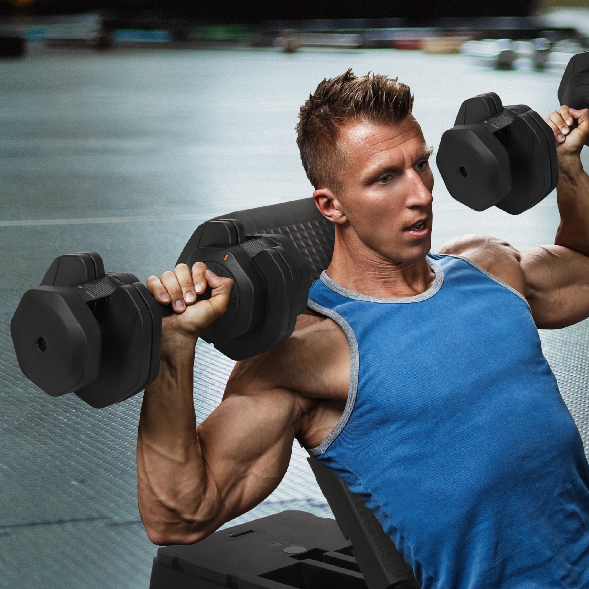 HolaHatha 5-in-1 Adjustable 15-55lb Dumbbell Home Gym Workout Equipment, Single - VMInnovations