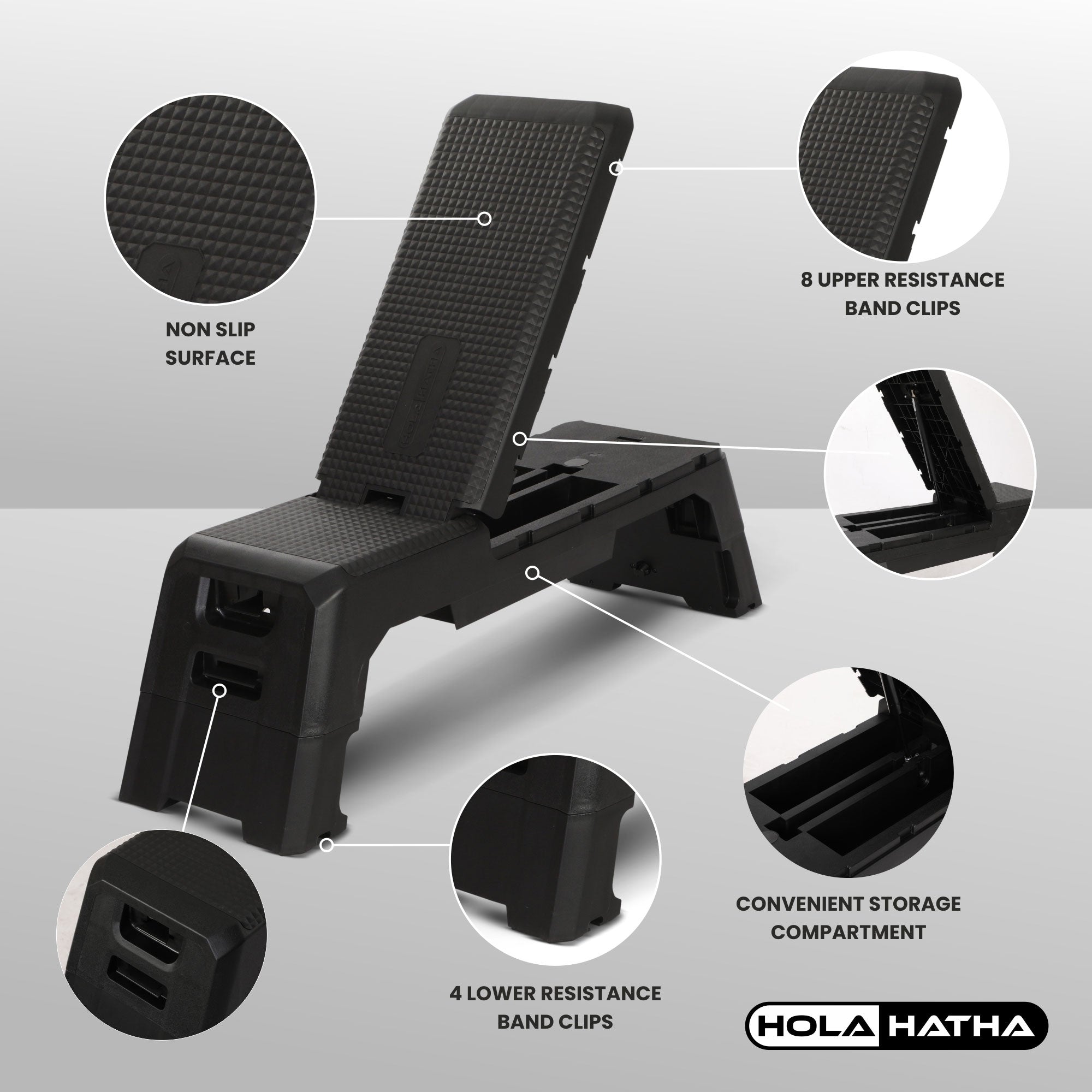 HolaHatha Multifunctional Fitness Aerobic Deck w/Internal Storage(Open Box) - VMInnovations