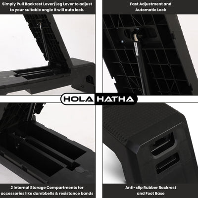 HolaHatha Multifunctional Fitness Aerobic Deck w/Internal Storage(Open Box) - VMInnovations