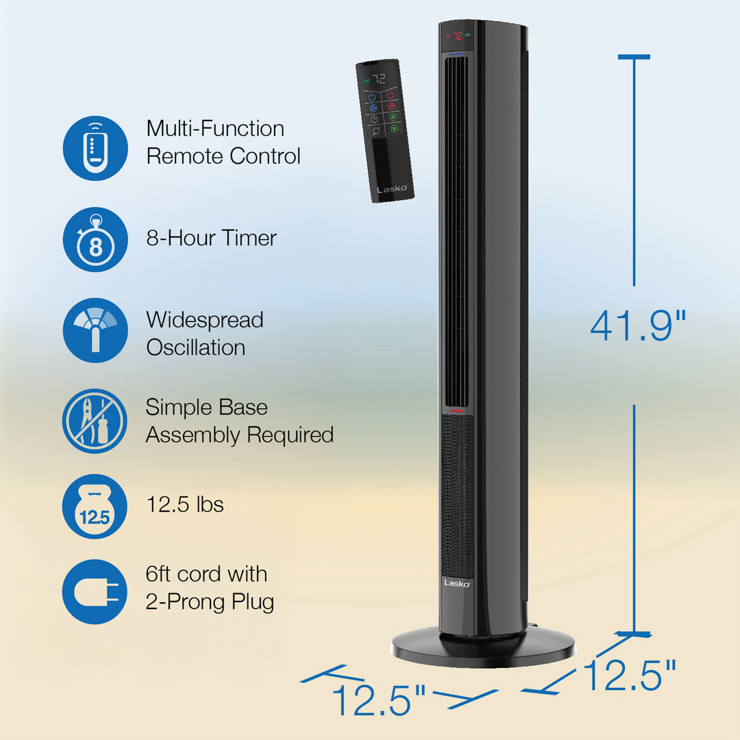 Lasko 1500W Oscillating Tower Fan & Space Heater w/Timer & Remote (Open Box)