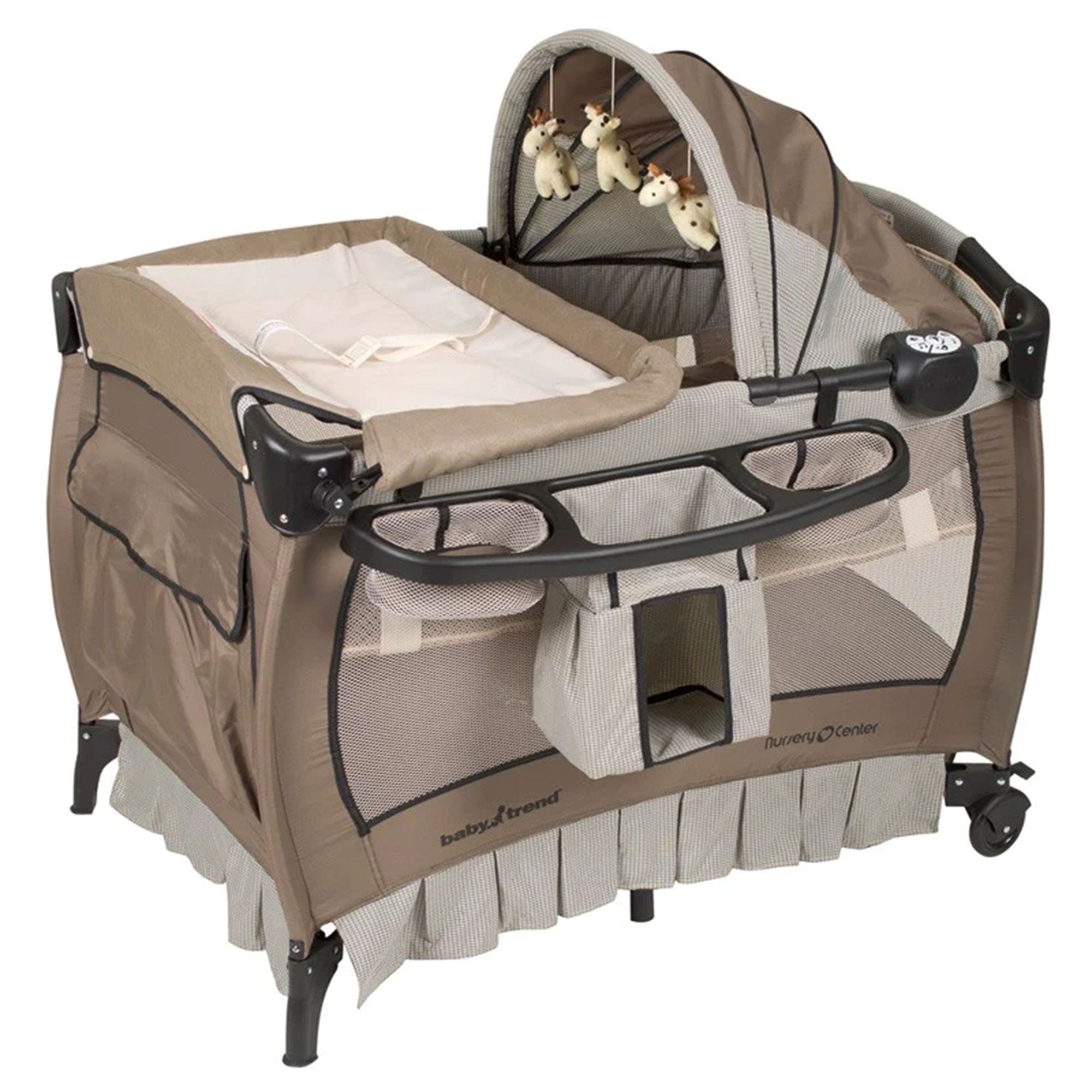 Baby Trend Deluxe Home Nursery Center with Music and Full Bassinet, Havenwood - VMInnovations