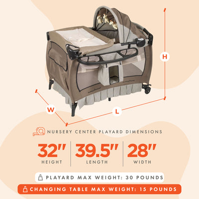 Baby Trend Deluxe Home Nursery Center with Music and Full Bassinet, Havenwood - VMInnovations