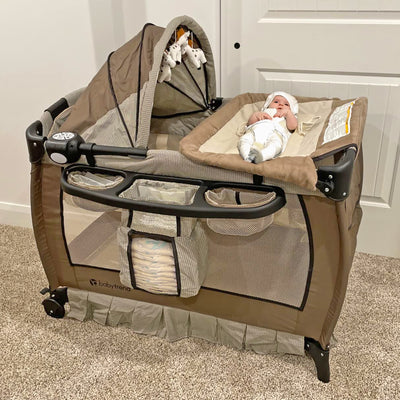 Baby Trend Deluxe Home Nursery Center with Music and Full Bassinet, Havenwood - VMInnovations