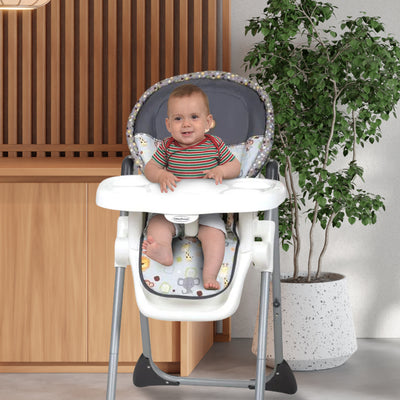 Baby Trend Sit-Right Freestanding Foldable High Chair, Bobble Heads (Open Box)