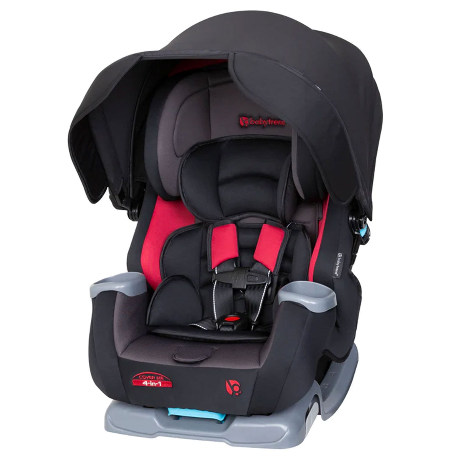 Baby Trend Cover Me 4 in 1 Convertible Car Seat w/ Canopy, Scooter (Black/Red) - VMInnovations