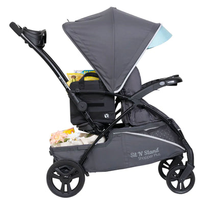 Sit N’ Stand Lightweight 5-in-1 Shopper Plus Stroller, Blue Mist (Used) - VMInnovations