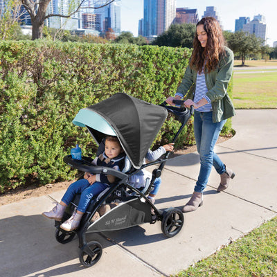 Sit N’ Stand Lightweight 5-in-1 Shopper Plus Stroller, Blue Mist (Used) - VMInnovations