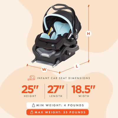 Baby Trend Secure Snap Gear 35 Infant Car Seat with 3 Panel Canopy, Purest Blue - VMInnovations