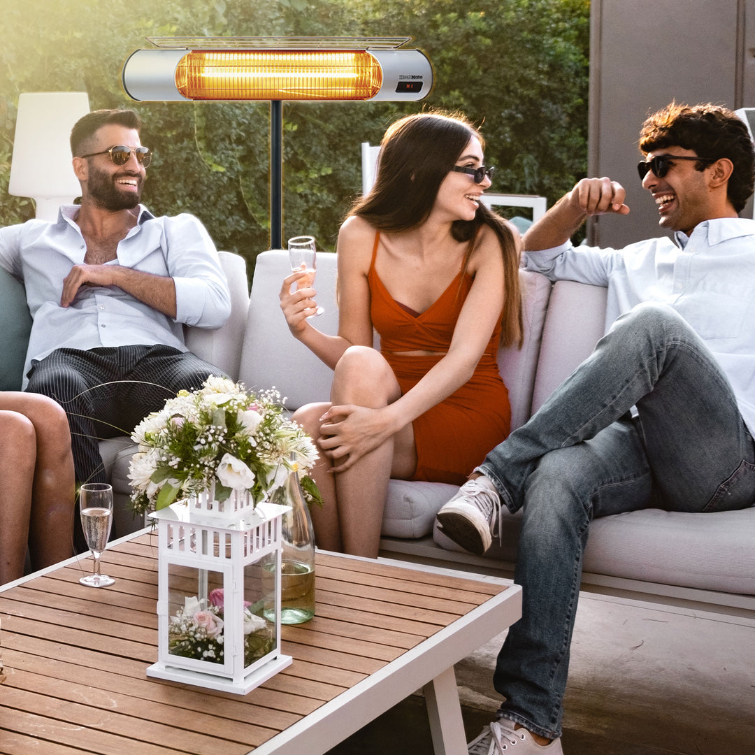 Sengoku HeatMate Weatherproof Patio Heater with Stand & Remote, Silver(Open Box)