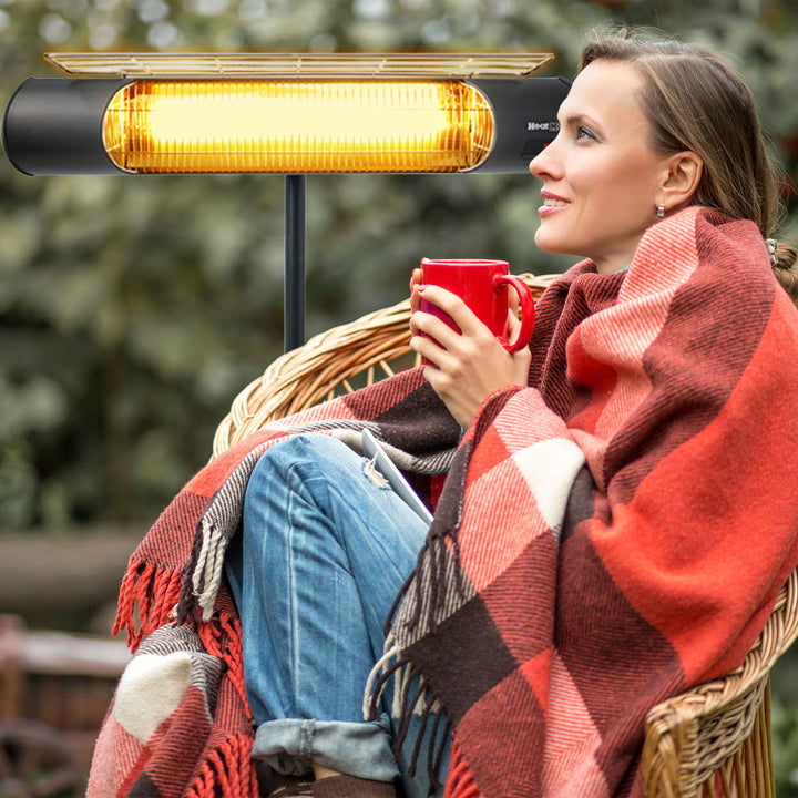 Sengoku Weatherproof Graphite Patio Heater with Stand & Remote, Black(For Parts) - VMInnovations