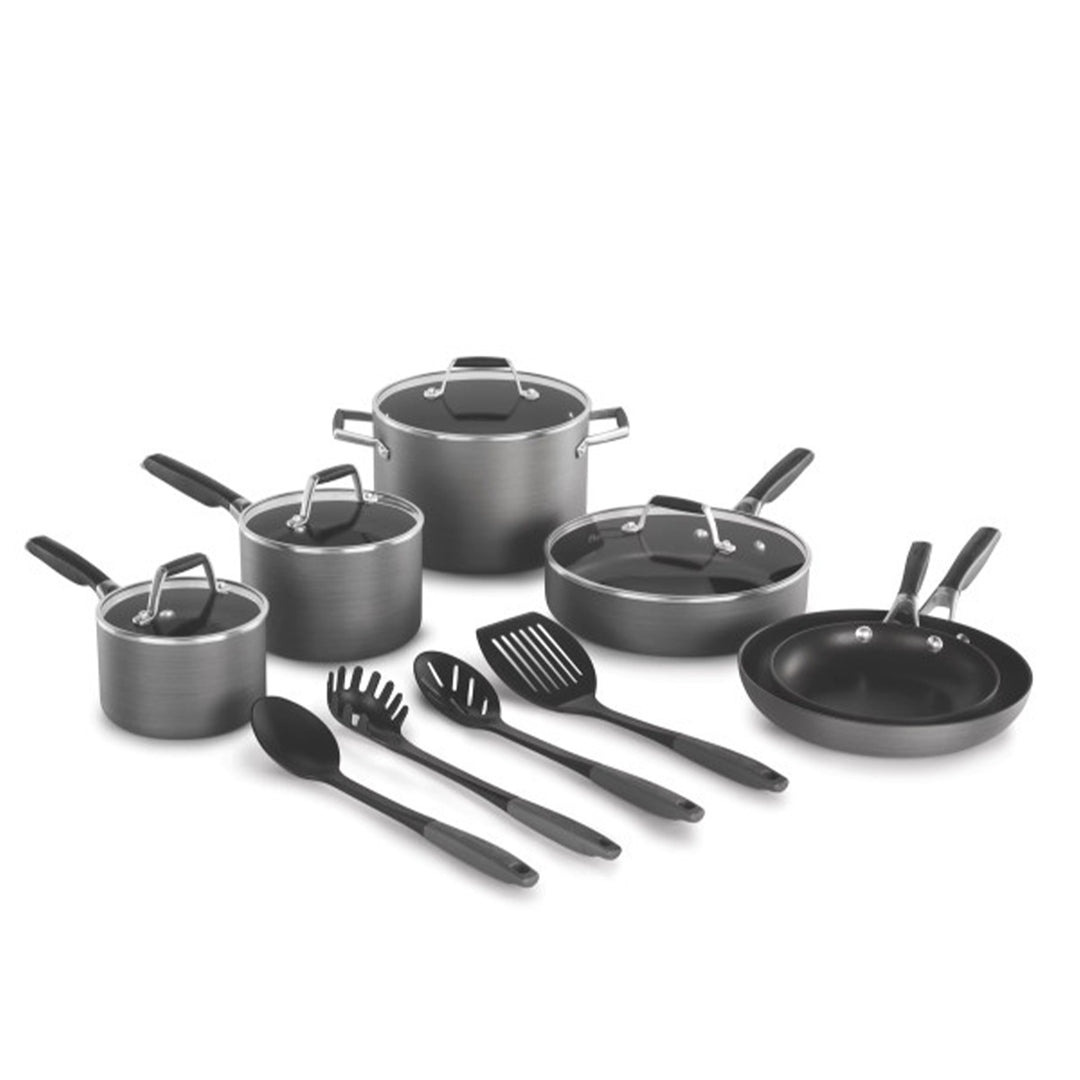 11pc Hard-Anodized Nonstick Dishwasher Safe Pots & Pans Cookware Set (Open Box)