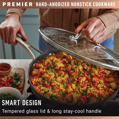 Calphalon Premier 3.5 Quart Hard-Anodized Nonstick MineralShield Sauce Pan w/Lid - VMInnovations