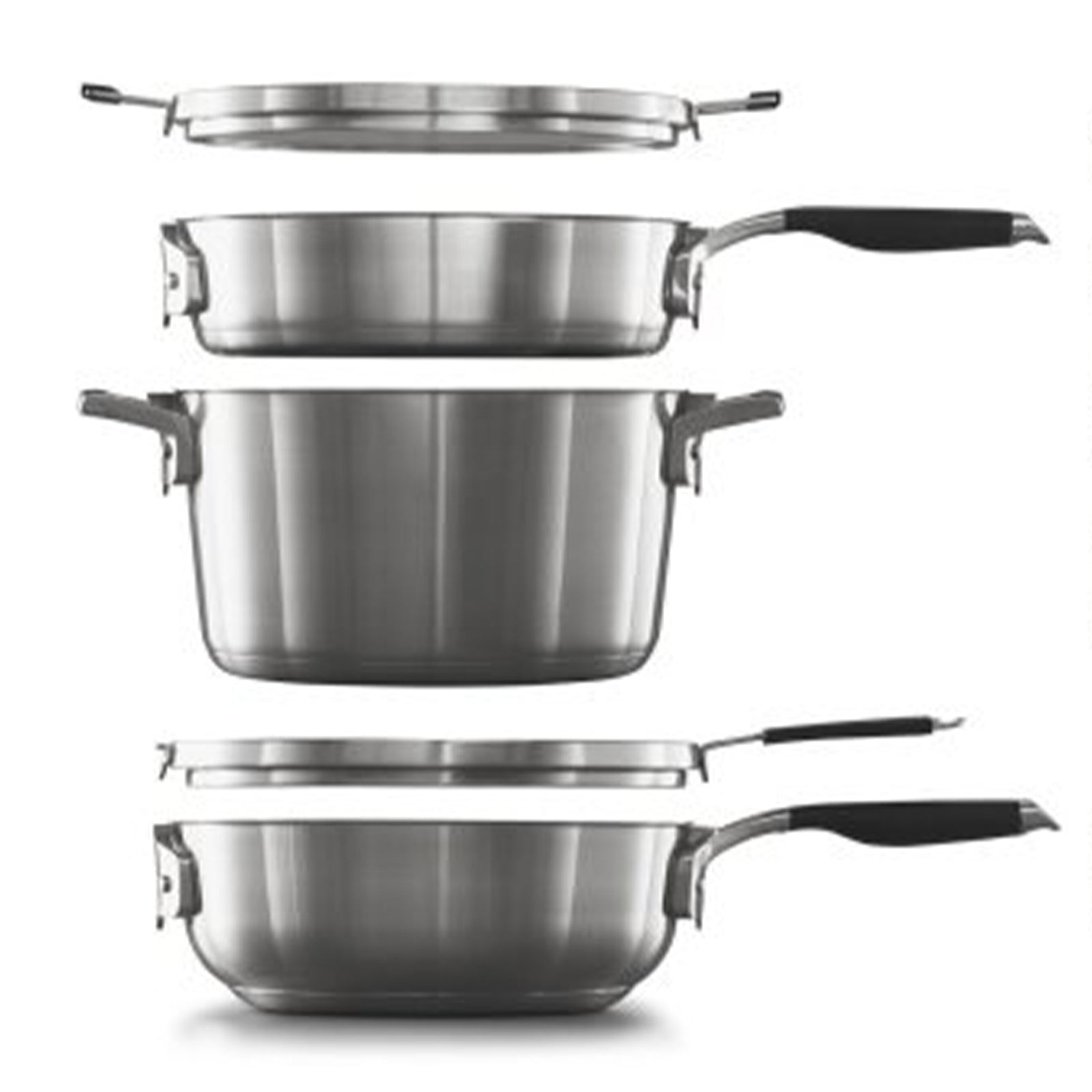 Calphalon Select 10pc Space Saving Dishwasher Safe Stainless Steel Cookware Set - VMInnovations