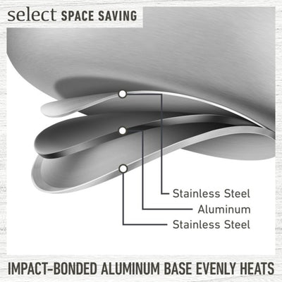 Calphalon Select 10pc Space Saving Dishwasher Safe Stainless Steel Cookware Set - VMInnovations