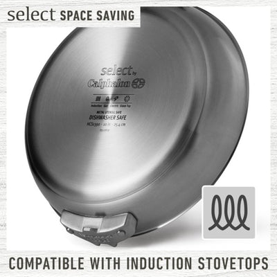 Calphalon Select 10pc Space Saving Dishwasher Safe Stainless Steel Cookware Set - VMInnovations