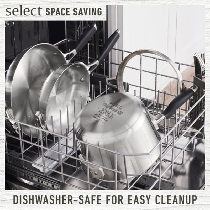 Calphalon Select 10pc Space Saving Dishwasher Safe Stainless Steel Cookware Set