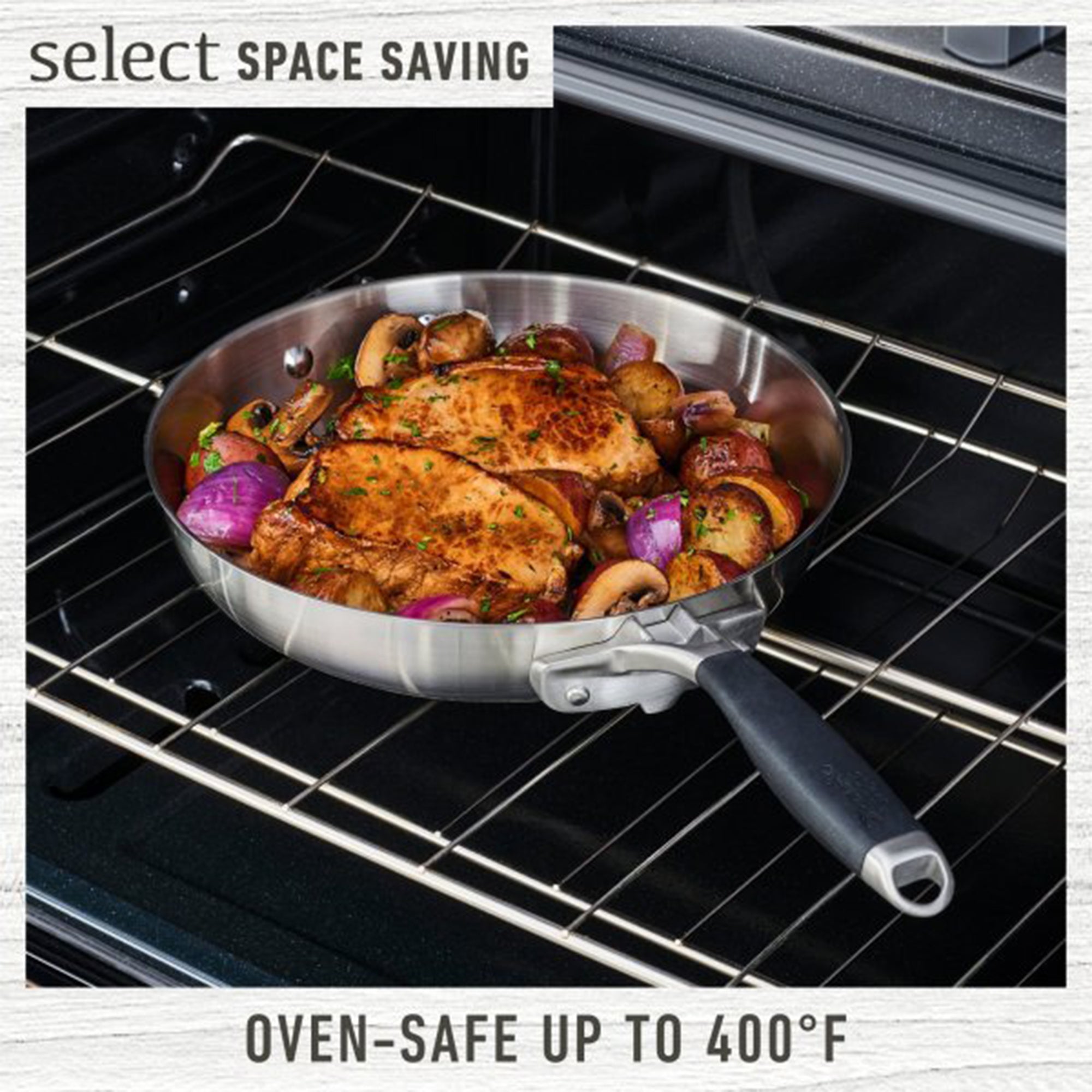 Calphalon Select 10pc Space Saving Dishwasher Safe Stainless Steel Cookware Set - VMInnovations