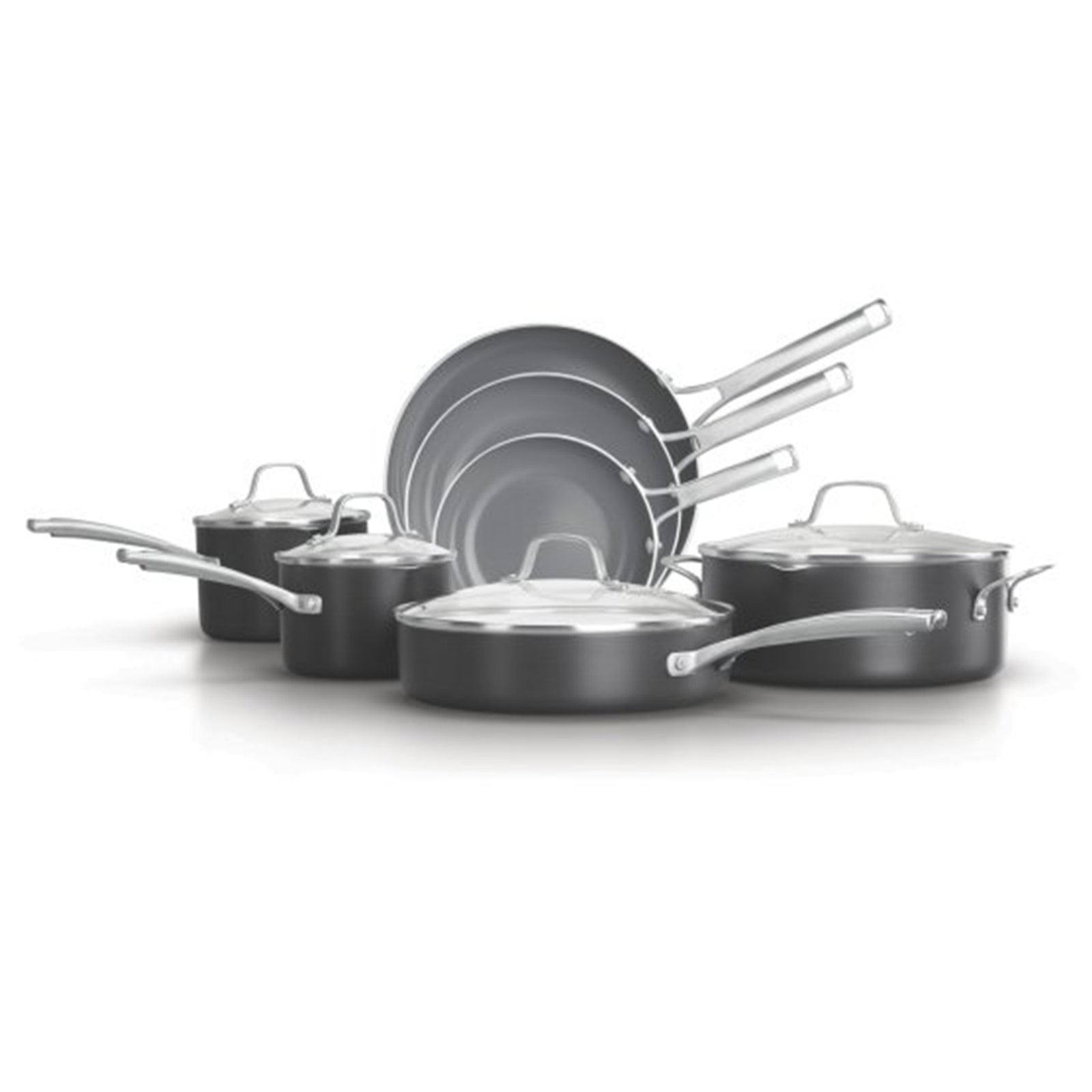 Calphalon 11pc Oil Infused Ceramic Cookware Set w/Stay Cool Handles (Open Box) - VMInnovations
