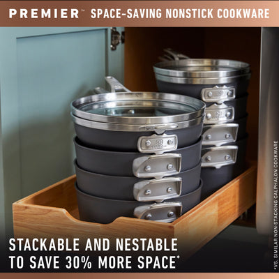 Calphalon Premier Space Saving 1.5 Qt Anodized Nonstick Saucepan w/Lid (Used) - VMInnovations