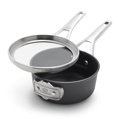 Premier Space Saving 1.5 Quart Hard Anodized Nonstick Saucepan w/Lid (Open Box) - VMInnovations