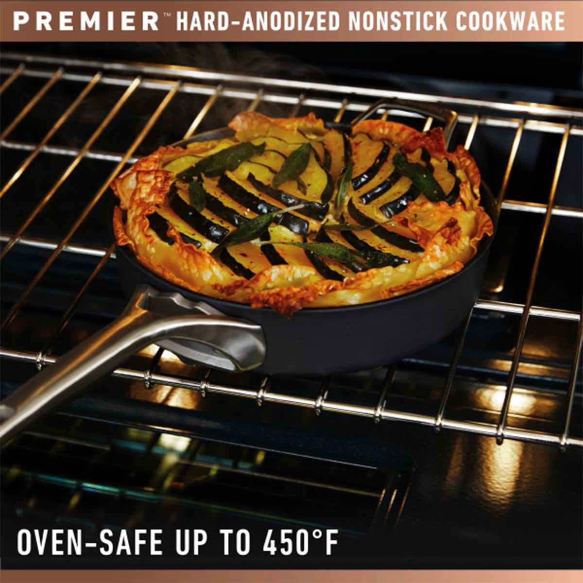 Calphalon Premier 16 Inch Hard Anodized Nonstick Roasting Pan with Elevated Rack
