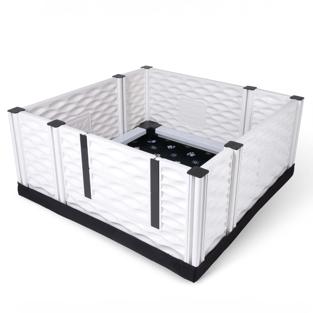EZwhelp EZclassic 38"x38" Puppy Dog Whelping Box Playpen w/Rails & Liner, Black - VMInnovations