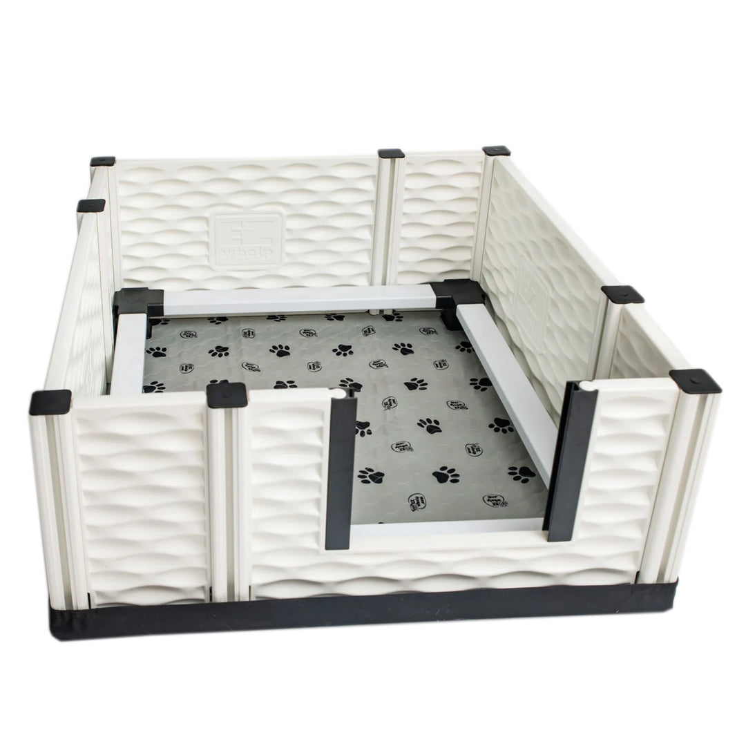 EZwhelp EZclassic 38" x 38" Puppy Dog Whelping Box Playpen w/Rails & Liner, Gray