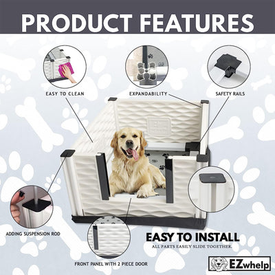 EZwhelp EZclassic 38"x38" Puppy Dog  Playpen w/Rails & Liner, Gray (For Parts) - VMInnovations