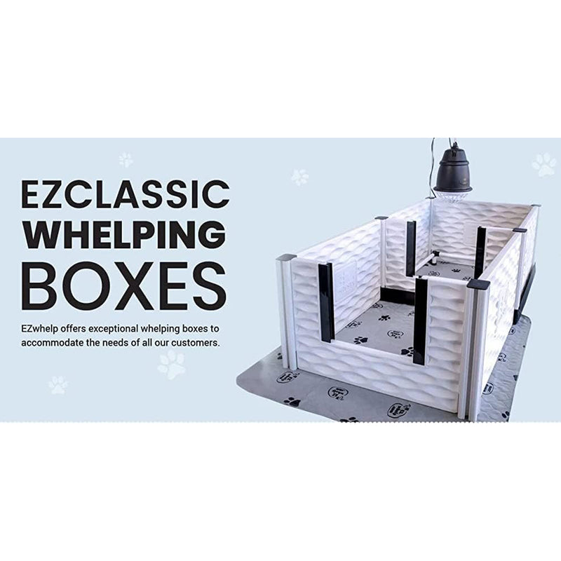 EZclassic 38"x38" Puppy Dog Whelping Box Playpen w/Rails & Liner, Gray(Open Box)