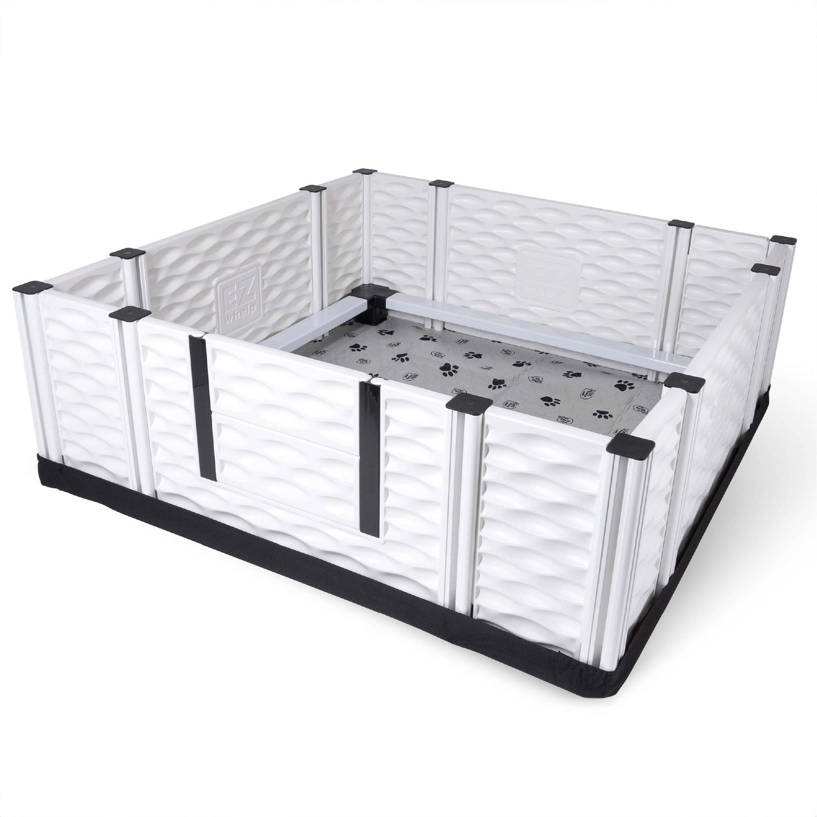 EZwhelp EZclassic 48" x 48" Puppy Dog Whelping Box Playpen w/Rails & Liner, Gray - VMInnovations