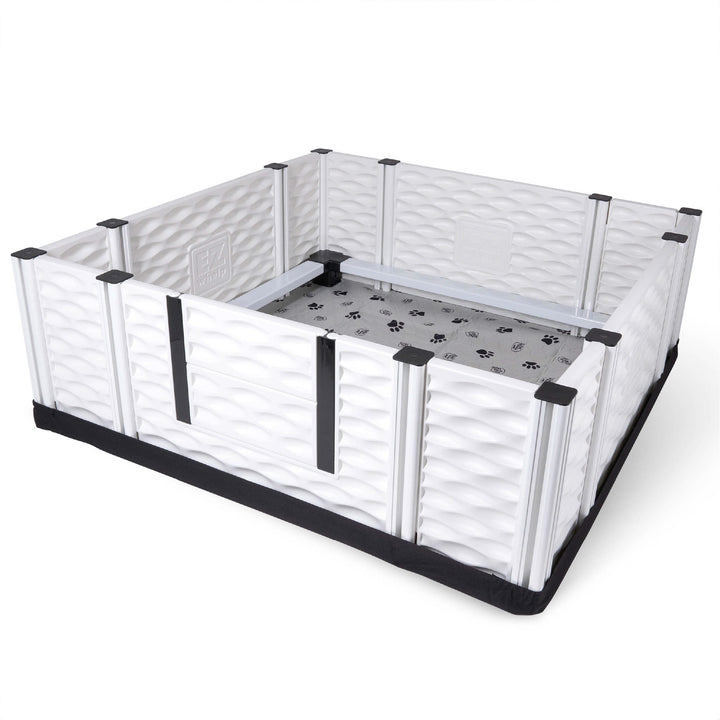 EZwhelp EZclassic 48" x 48" Puppy Dog Whelping Box Playpen w/Rails & Liner, Gray