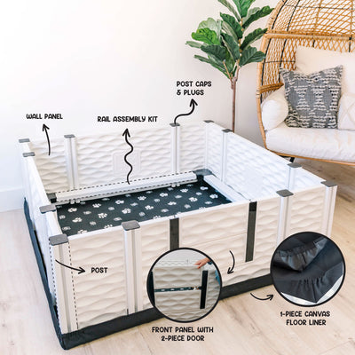 EZwhelp EZclassic 48"x48" Puppy Dog Whelping Box w/Rails & Liner, Gray(Open Box) - VMInnovations