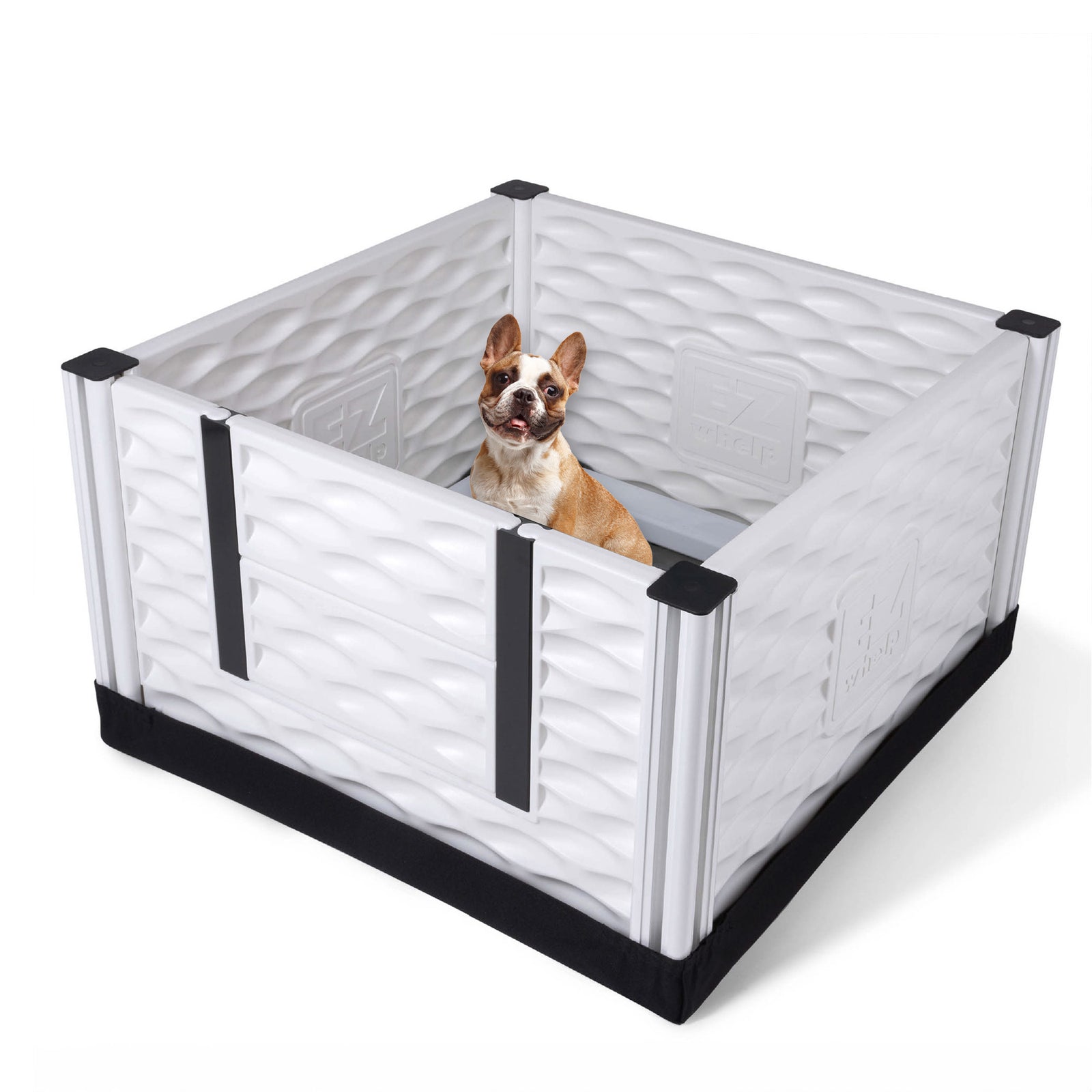 EZwhelp EZclassic 28" x 28" Puppy Dog Whelping Box Playpen w/Rails & Liner, Gray - VMInnovations