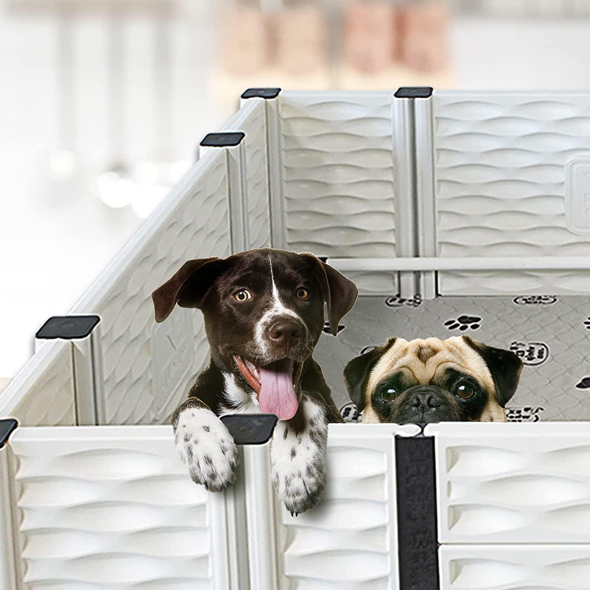 EZwhelp 28"x28" Puppy Dog Whelping Box Playpen w/Rails & Liner, Black(For Parts) - VMInnovations