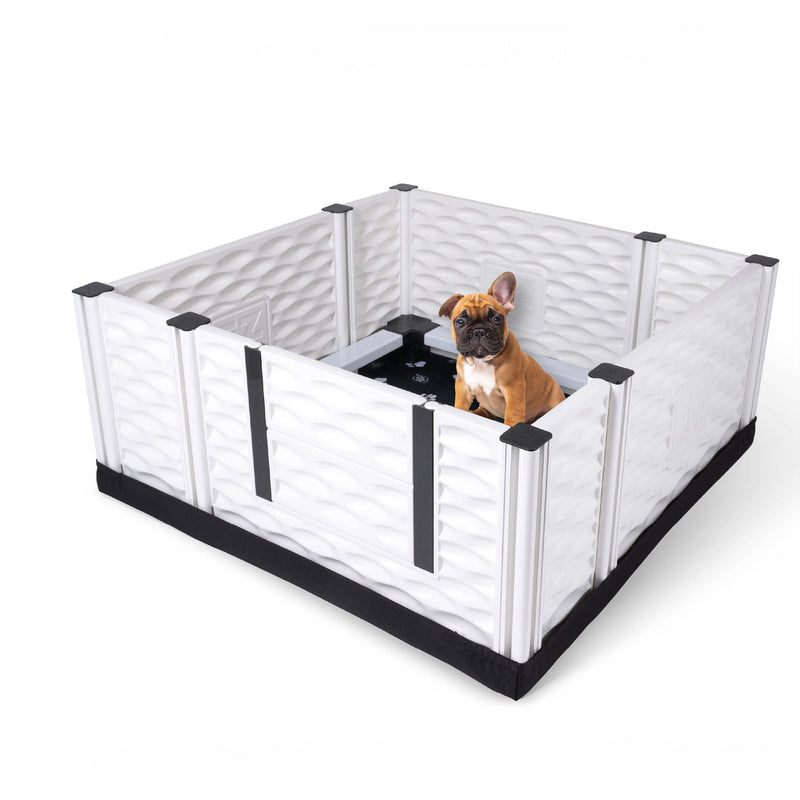 EZclassic 38"x38" Puppy Dog Whelping Box Playpen w/Rails & Liner, Black (Used)