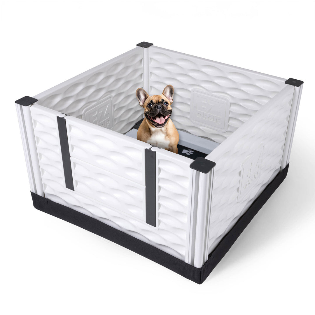 EZwhelp EZclassic 28"x28" Puppy Dog Whelping Box Playpen w/Rails & Liner, Black