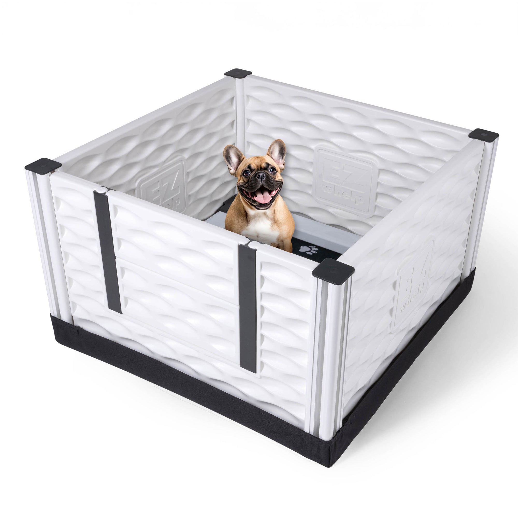 EZwhelp 28"x28" Puppy Dog Whelping Box Playpen w/Rails & Liner, Black(For Parts) - VMInnovations