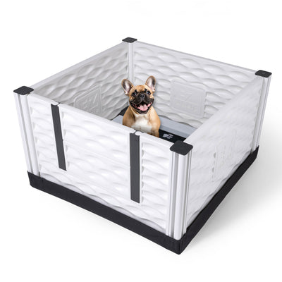 EZwhelp 28"x28" Puppy Dog Whelping Box Playpen w/Rails & Liner, Black (Used) - VMInnovations