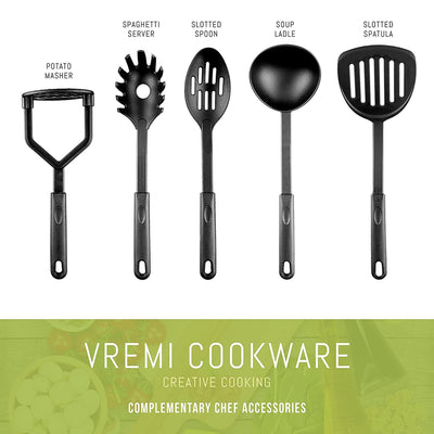 Vremi 15 Piece Nonstick Aluminum Pot and Pans Cookware Set with Cooking Utensils