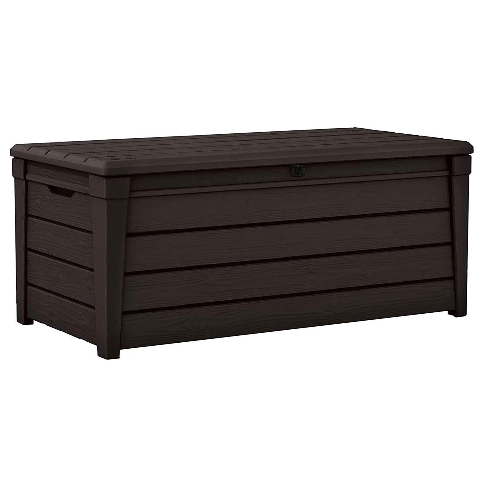 Keter Brightwood Weatherproof Resin Patio Deck Storage Box Bench, Brown (2 Pack) - VMInnovations