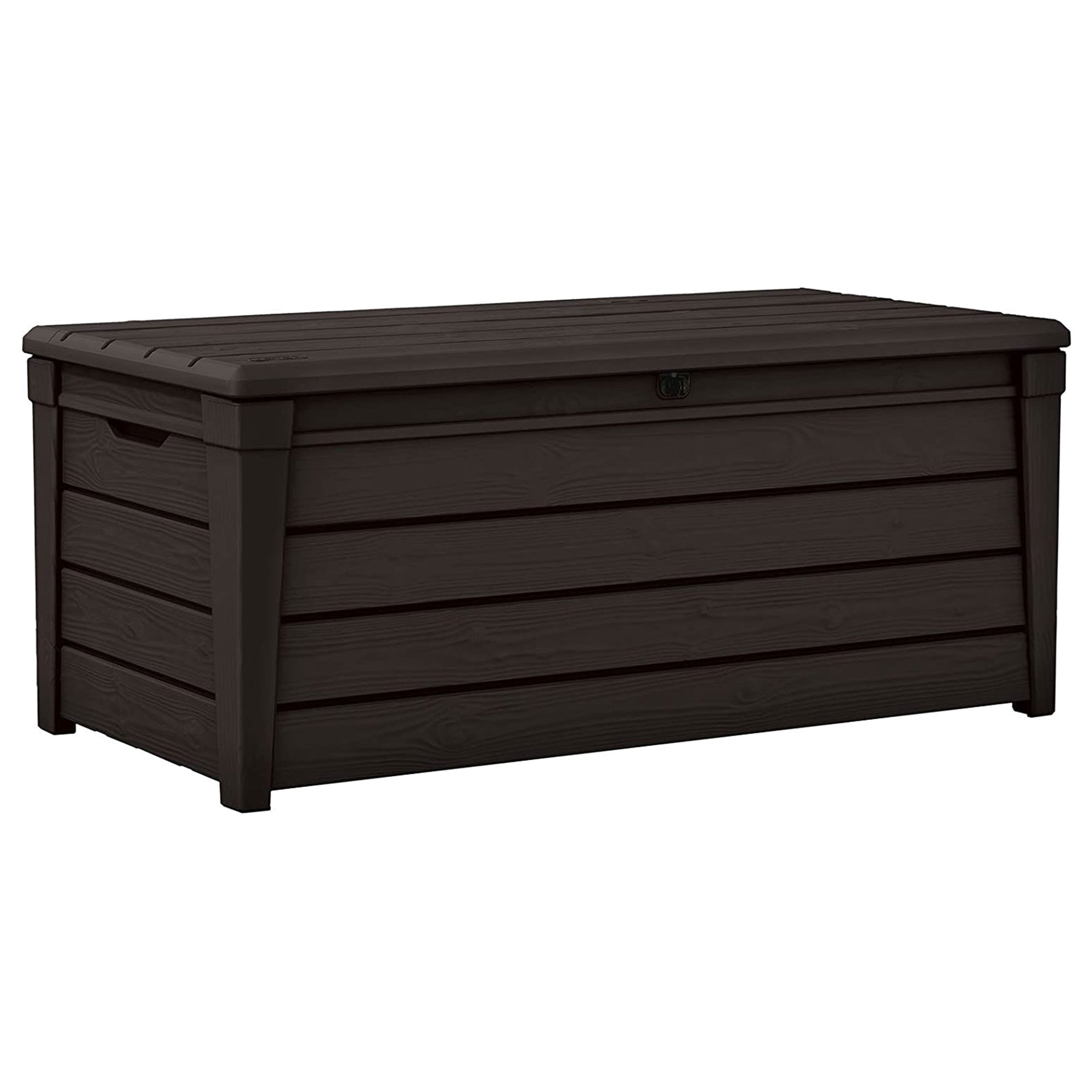 Keter Brightwood Weatherproof Resin Patio Deck Storage Box Bench, Brown (2 Pack) - VMInnovations